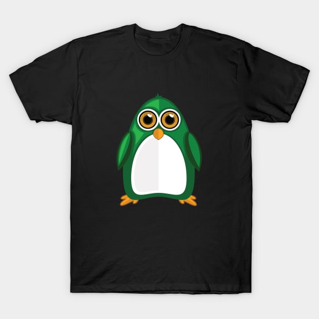 Green Penguin T-Shirt by adamzworld